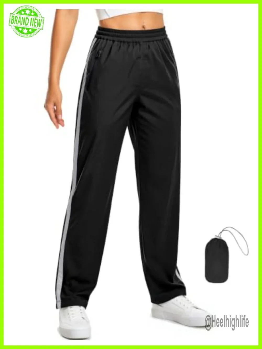 Lightweight Packable Rain Pants Waterproof Hiking Trousers with Reflective
